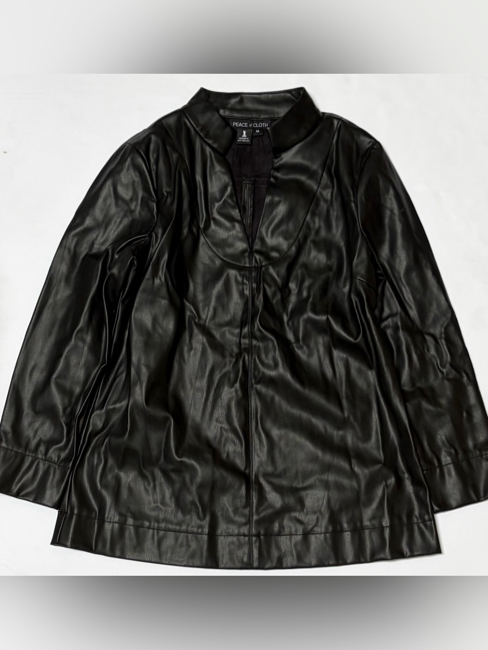 Peace of Cloth Black Faux Leather Jacket